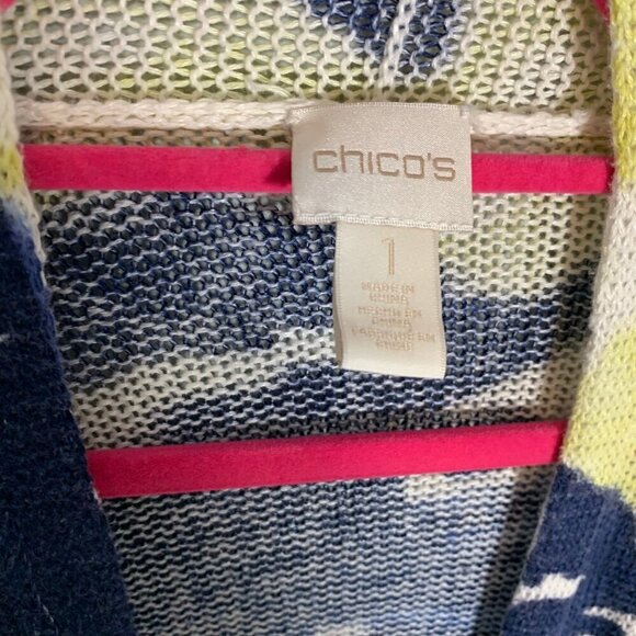 Chico's short sleeve linen cotton blend open front lightweight cardigan sweater - Picture 6 of 12